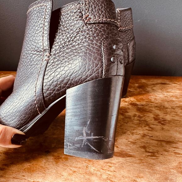 TODS Pebbled Leather Ankle Boots in Dark Brown Size 36 - Picture 12 of 16